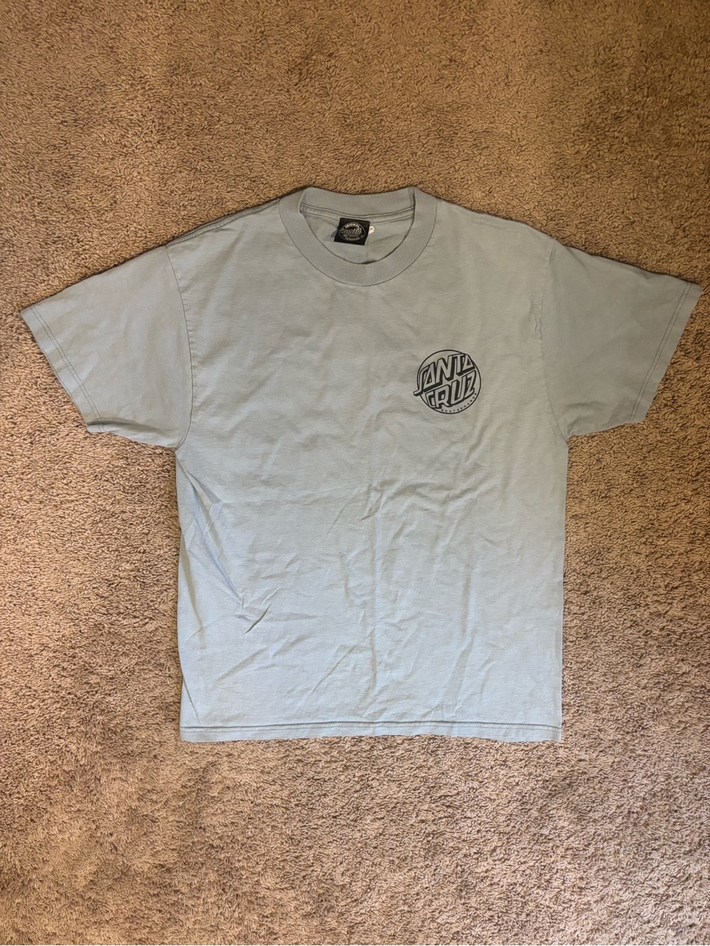Santa Cruz Skateboards Light Blue Crew Neck Logo Tee